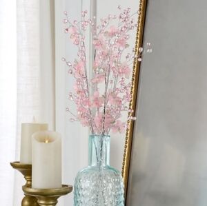 Set of 4 Frosted Flower & Faceted Bead Picks- Pink,,New, by Valeri/QVC